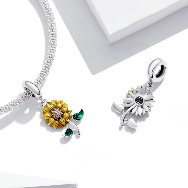 (image for) Pandora Style Sunflower Dangle - SCC2079 - View 4