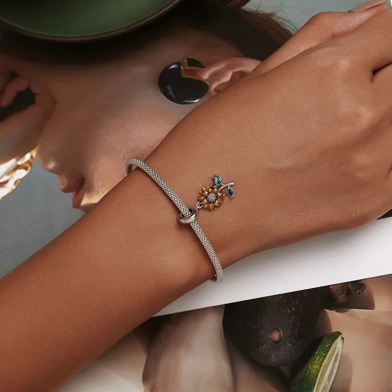 (image for) Pandora Style Sunflower Dangle - SCC2079 - View 5