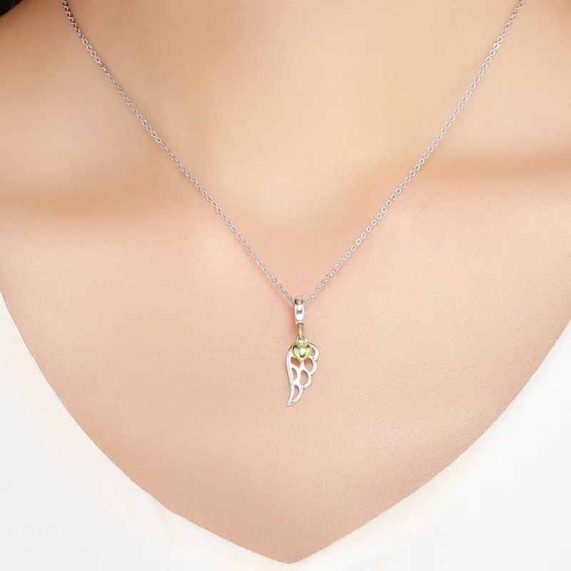 (image for) Pandora Style Two Tone Bicolor Elf Wings Dangle - SCC838 - View 5