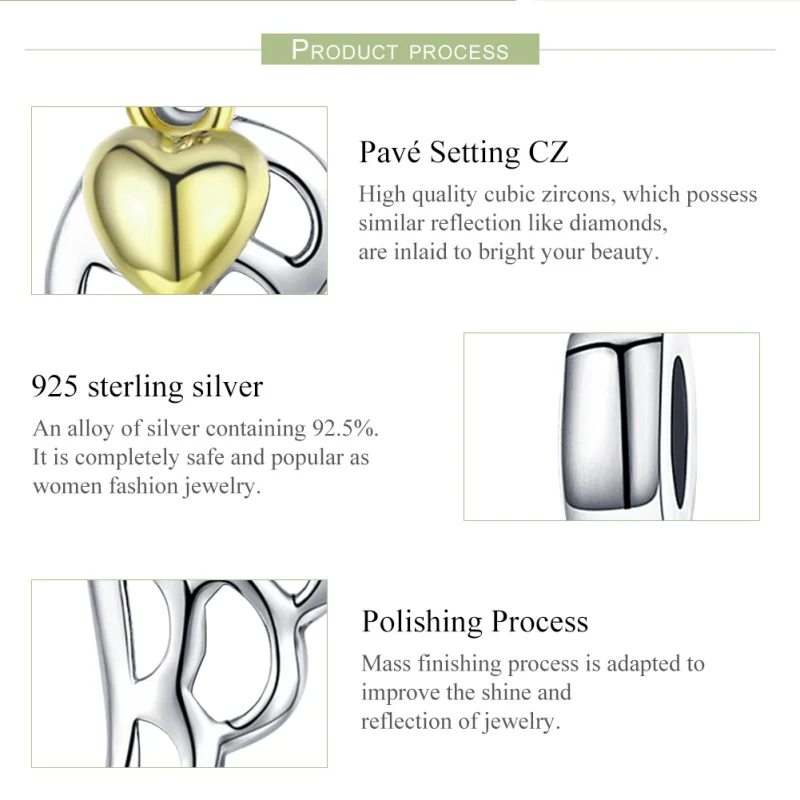 (image for) Pandora Style Two Tone Bicolor Elf Wings Dangle - SCC838 - View 7