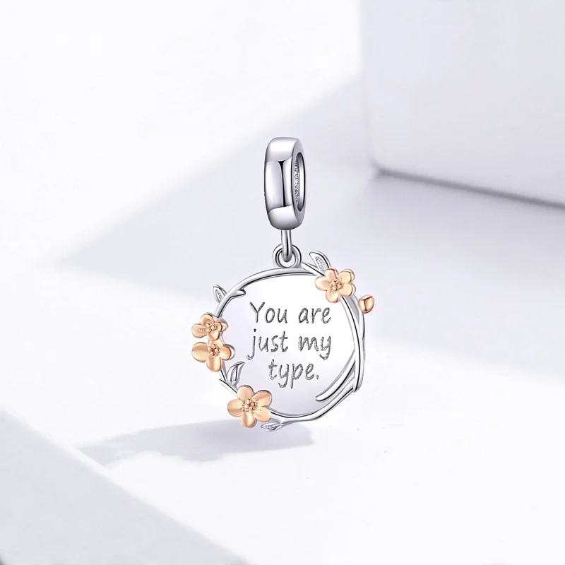 (image for) Pandora Style Two Tone Bicolor You Are Just My Type Dangle - BSC147 - View 2