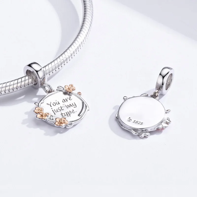 (image for) Pandora Style Two Tone Bicolor You Are Just My Type Dangle - BSC147 - View 4