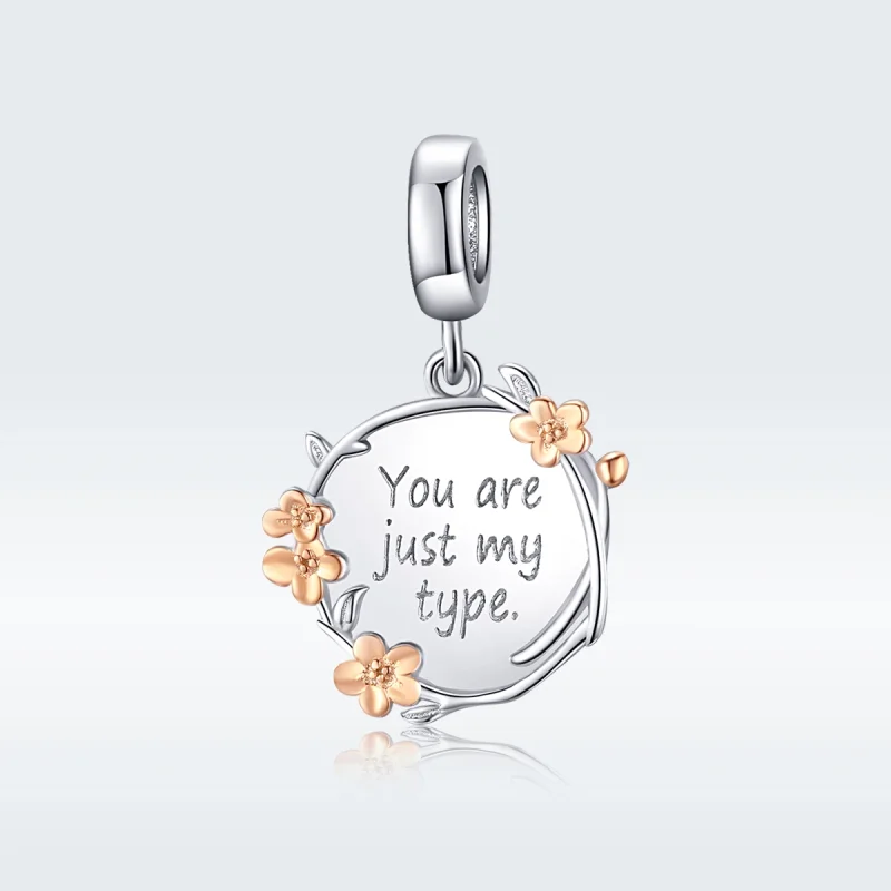 (image for) Pandora Style Two Tone Bicolor You Are Just My Type Dangle - BSC147 - View 5