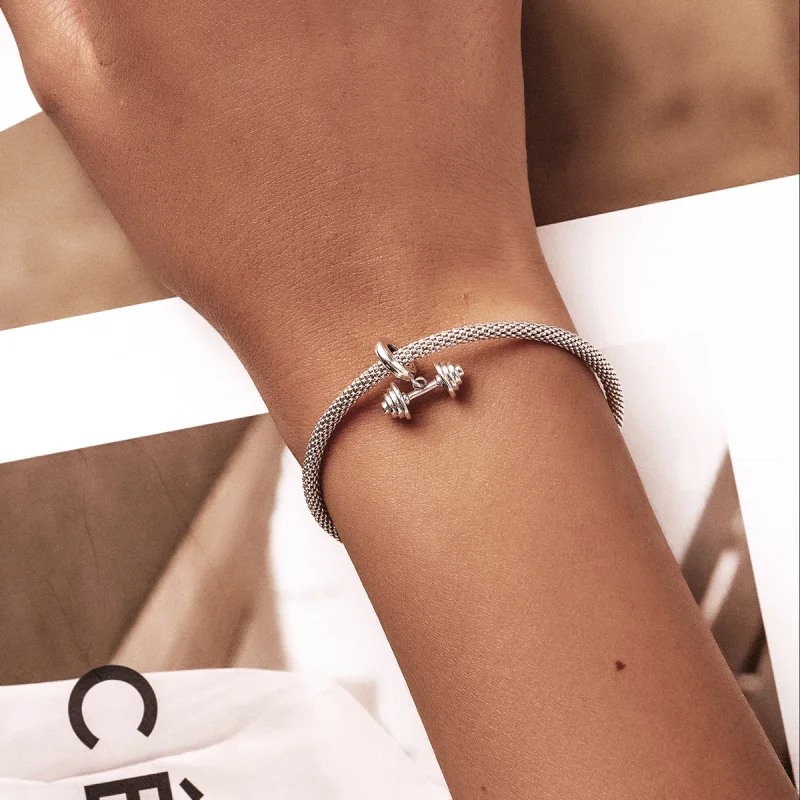 (image for) Pandora Style Weightlifting Barbell Dangle - SCC2052 - View 5