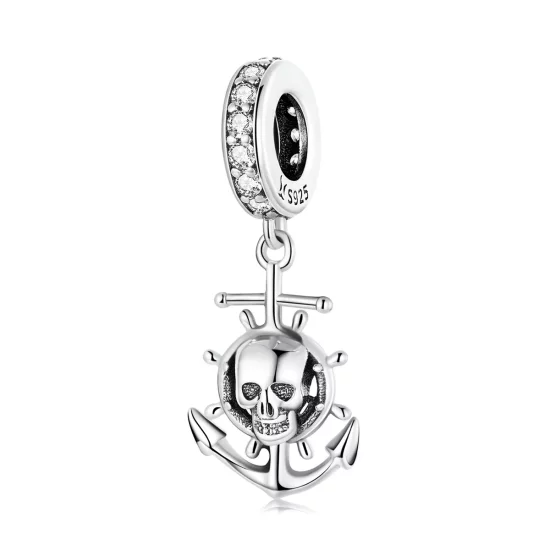 Pandora Style World Travel - Skeleton Pirate Ship Dangle - SCC2030