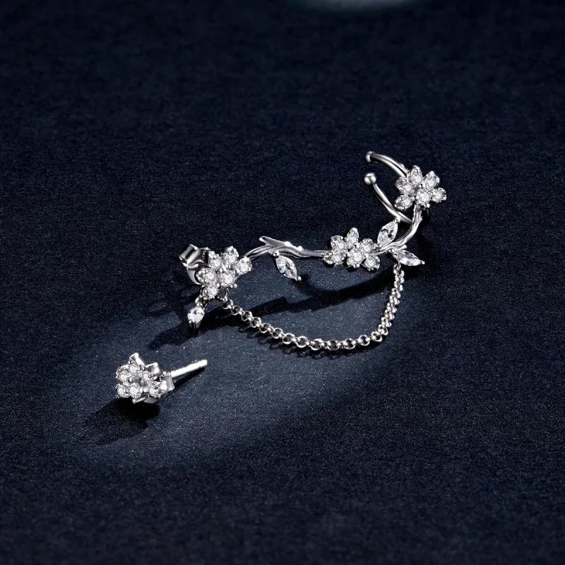 (image for) Pandora Style Blossoms On Moshang Ear clip - BSE476 - View 5