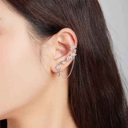 Pandora Style Blossoms On Moshang Ear clip - BSE476