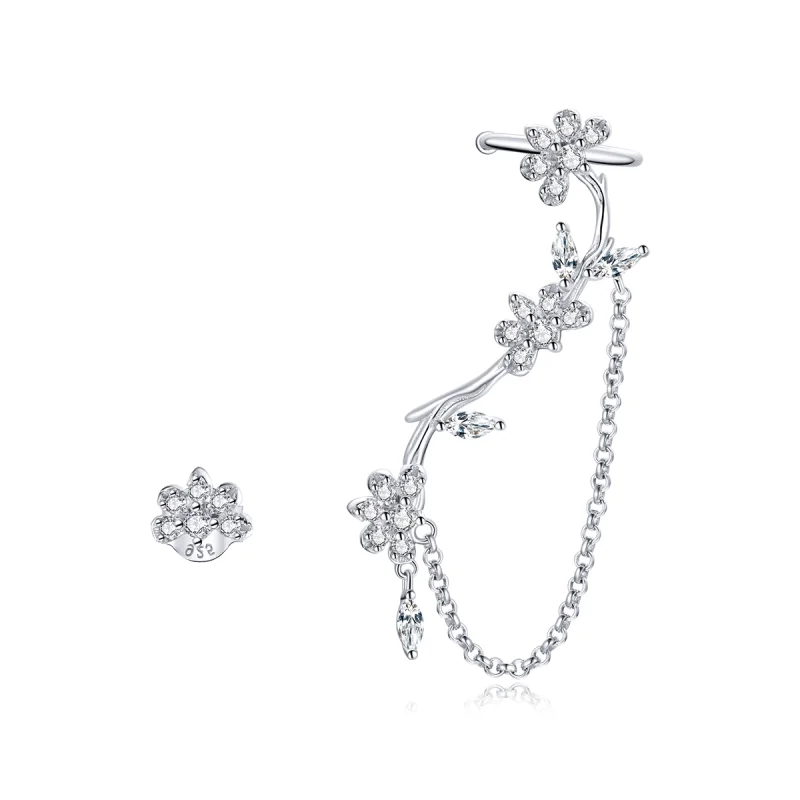 (image for) Pandora Style Blossoms On Moshang Ear clip - BSE476 - Product Image
