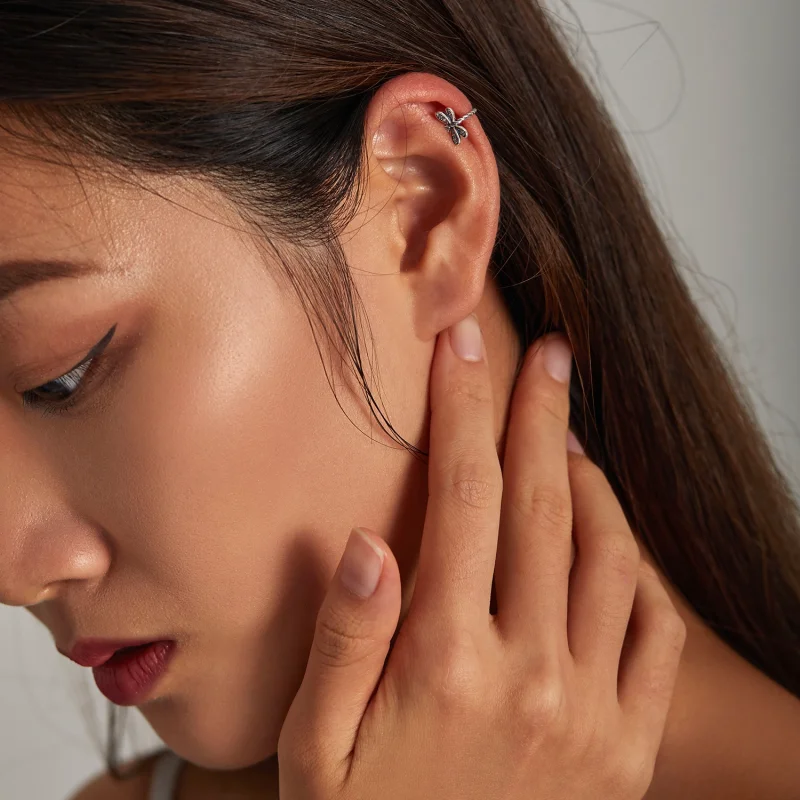 (image for) Pandora Style Delicate Dragonfly Ear clip - SCE1295 - View 6