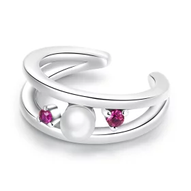 Pandora Style Exquisite Shell Pearl Double Layer Ear clip - SCE1431 Pandora Style Exquisite Shell Pearl Double Layer Ear clip - SCE1431