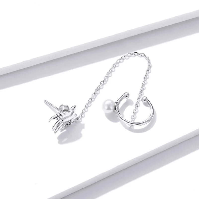 (image for) Pandora Style Flying Swallow Ear clip - BSE411 - View 3
