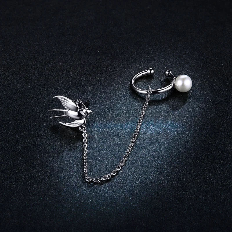 (image for) Pandora Style Flying Swallow Ear clip - BSE411 - View 5