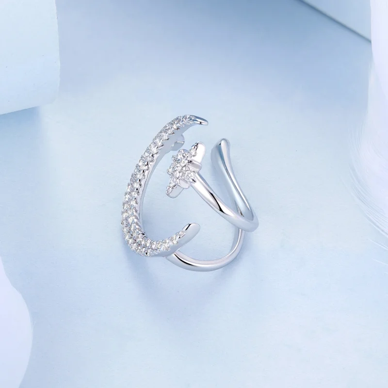 (image for) Pandora Style Moon and Stars Ear clip - BSE701 - View 4