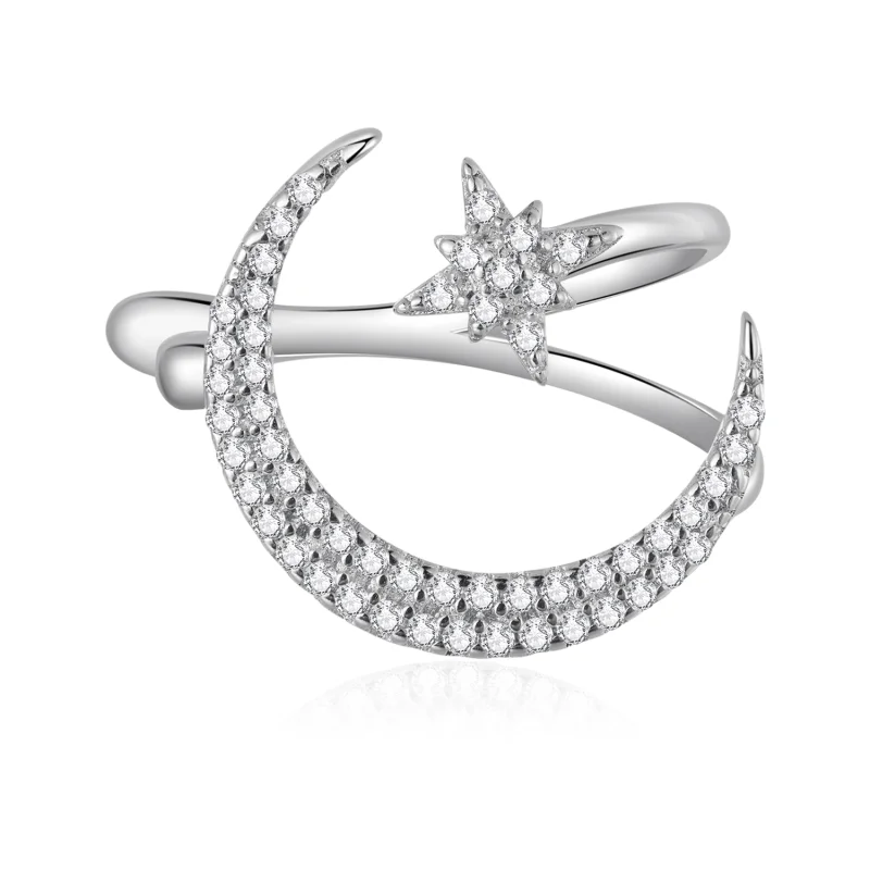 (image for) Pandora Style Moon and Stars Ear clip - BSE701 - Product Image