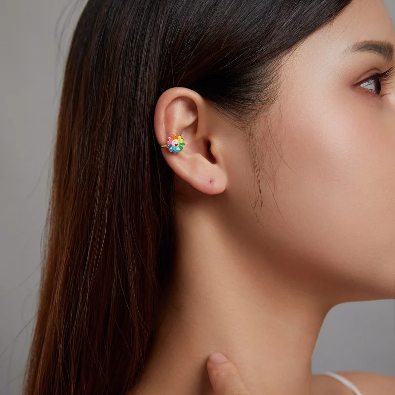 (image for) Pandora Style Pop Sun Flower Ear clip - SCE1235 - View 3