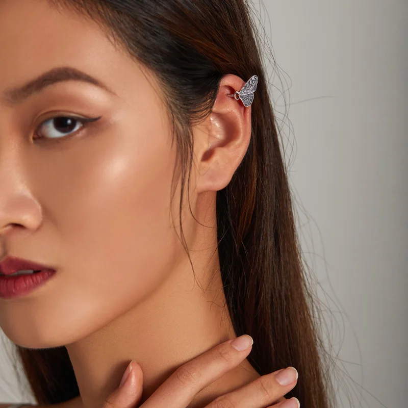 (image for) Pandora Style Retro Butterfly Ear clip - BSE533 - View 6