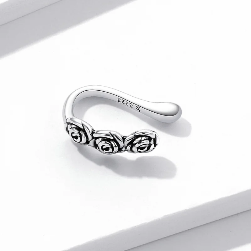 (image for) Pandora Style Retro Rose Ear clip - BSE582 - View 4