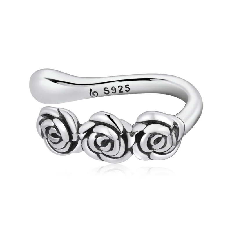 (image for) Pandora Style Retro Rose Ear clip - BSE582 - Product Image