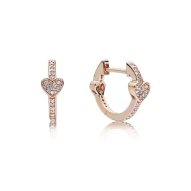 Alluring Hearts Hoop Earrings, PANDORA Rose™ & Clear CZ - 287290CZ Alluring Hearts Hoop Earrings, PANDORA Rose™ & Clear CZ - 287290CZ