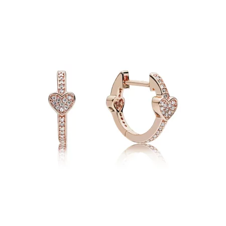 Alluring Hearts Hoop Earrings, PANDORA Rose™ & Clear CZ - 287290CZ