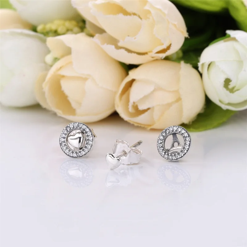 (image for) Forever PANDORA Hearts Earrings, Clear CZ - 297709CZ - View 3