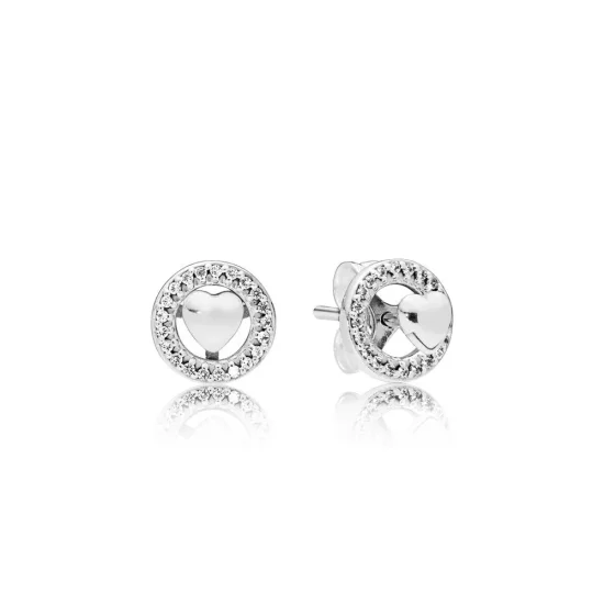 Forever PANDORA Hearts Earrings, Clear CZ - 297709CZ