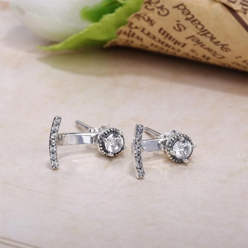 (image for) PANDORA Abstract Elegance Clear CZ Earrings - 290743CZ - View 2