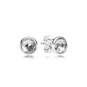 PANDORA April Droplets, Rock Crystal Stud Earrings - 290738rc PANDORA April Droplets, Rock Crystal Stud Earrings - 290738rc