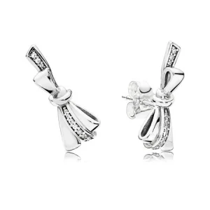 (image for) PANDORA Brilliant Bows Stud Earrings, Clear CZ - 297234CZ