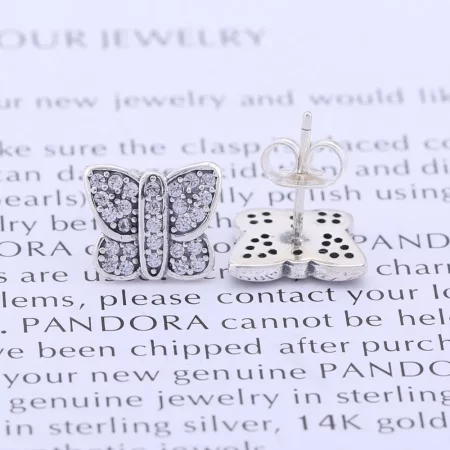 PANDORA Butterfly Silver Stud Earrings - 290571cz