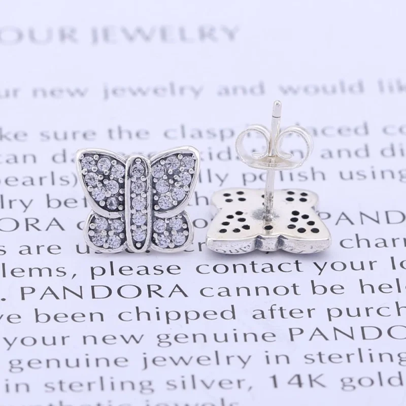 (image for) PANDORA Butterfly Silver Stud Earrings - 290571cz - View 2