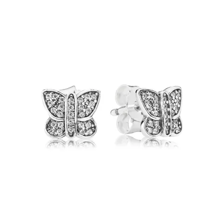 PANDORA Butterfly Silver Stud Earrings - 290571cz