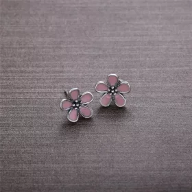 PANDORA Cherry Blossom with Pink Enamel Stud Earrings - 290537EN40