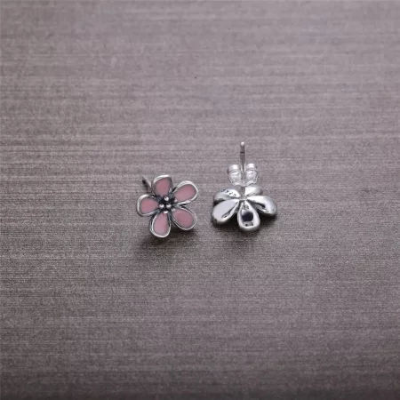 PANDORA Cherry Blossom with Pink Enamel Stud Earrings - 290537EN40