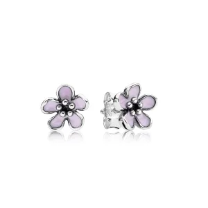 (image for) PANDORA Cherry Blossom with Pink Enamel Stud Earrings - 290537EN40