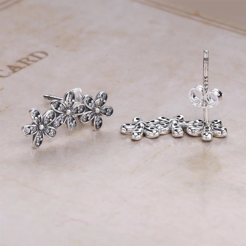 (image for) PANDORA Dazzling Daisies, Clear CZ Stud Earrings - 290744CZ - View 3