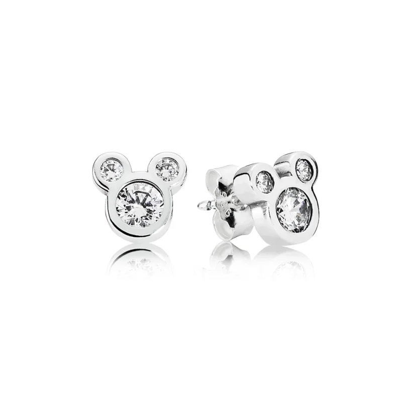 (image for) PANDORA Disney Mickey Silver Stud Earrings - 290577CZ - Product Image