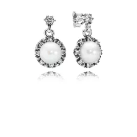 PANDORA Everlasting Grace Earrings, White Pearl & Clear Cz - 290562P PANDORA Everlasting Grace Earrings, White Pearl & Clear Cz - 290562P