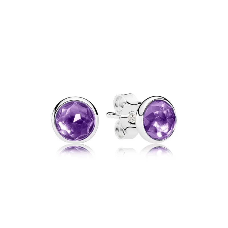 (image for) PANDORA February Droplets, Synthetic Amethyst Stud Earrings - 290738sam - Product Image