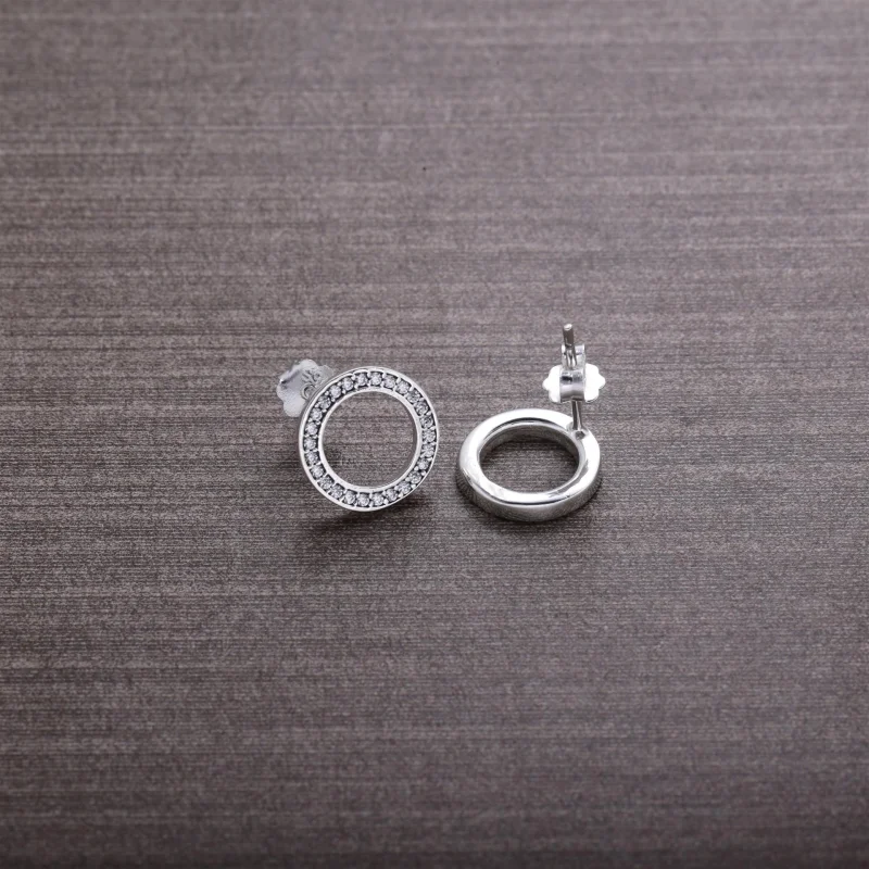 (image for) PANDORA Forever PANDORA with Clear CZ Stud Earrings - 290585CZ - View 3