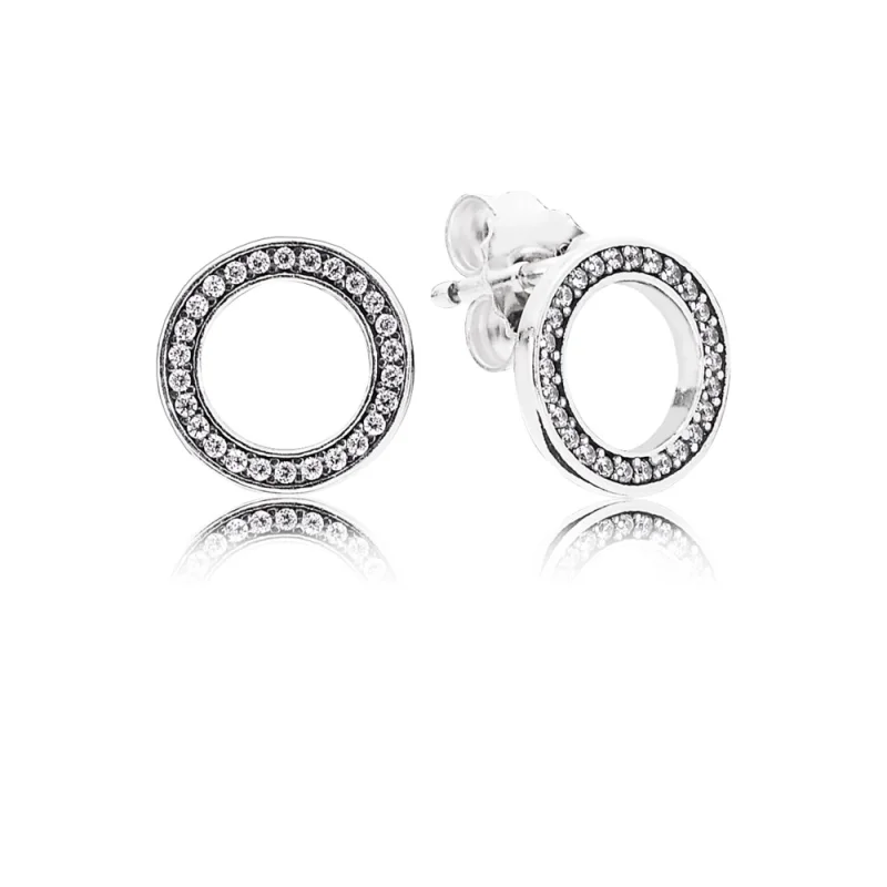 (image for) PANDORA Forever PANDORA with Clear CZ Stud Earrings - 290585CZ - Product Image