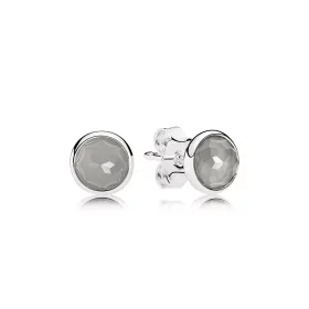 PANDORA June Droplets, Grey Moonstone Stud Earrings - 290738msg PANDORA June Droplets, Grey Moonstone Stud Earrings - 290738msg