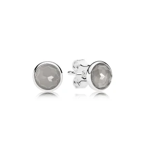 (image for) PANDORA June Droplets, Grey Moonstone Stud Earrings - 290738msg
