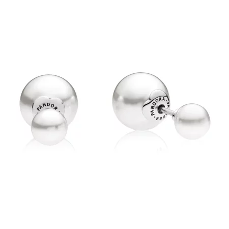 PANDORA Luminous Drops, White Crystal Pearl Stud Earrings - 290747WCP