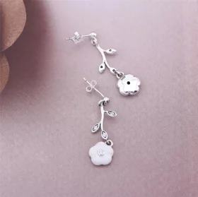 PANDORA Luminous Florals with Mother of Pearl Dangle Earrings - 290699MOP PANDORA Luminous Florals with Mother of Pearl Dangle Earrings - 290699MOP