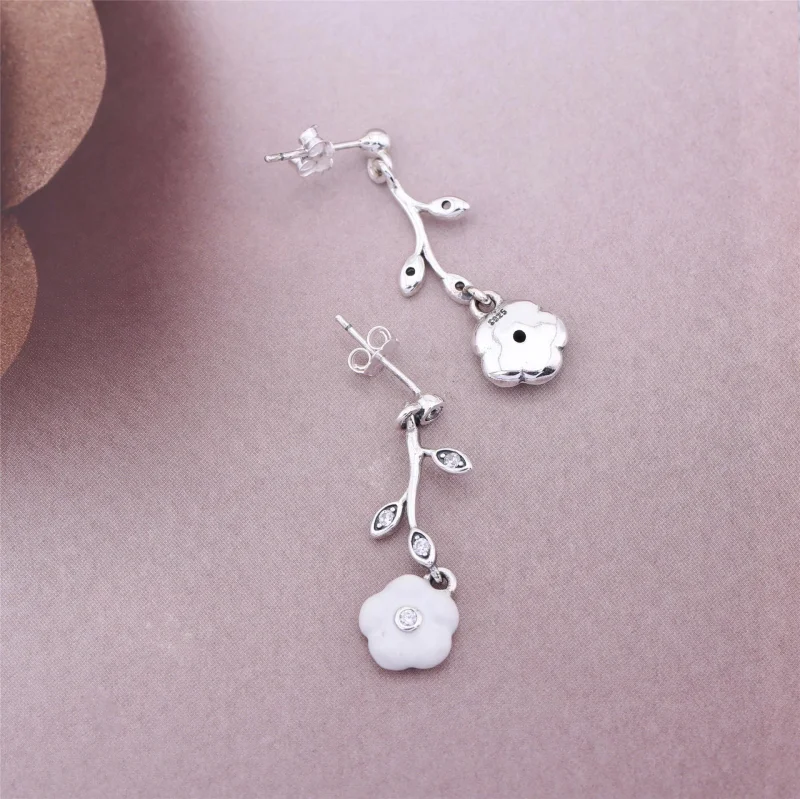 (image for) PANDORA Luminous Florals with Mother of Pearl Dangle Earrings - 290699MOP - View 2