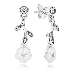 (image for) PANDORA Luminous Florals with Mother of Pearl Dangle Earrings - 290699MOP
