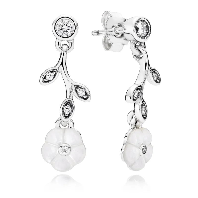 (image for) PANDORA Luminous Florals with Mother of Pearl Dangle Earrings - 290699MOP - Product Image