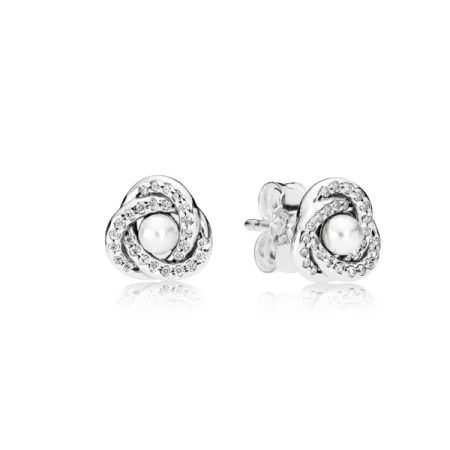 PANDORA Luminous Love Knot Stud Earrings - 290740WCP