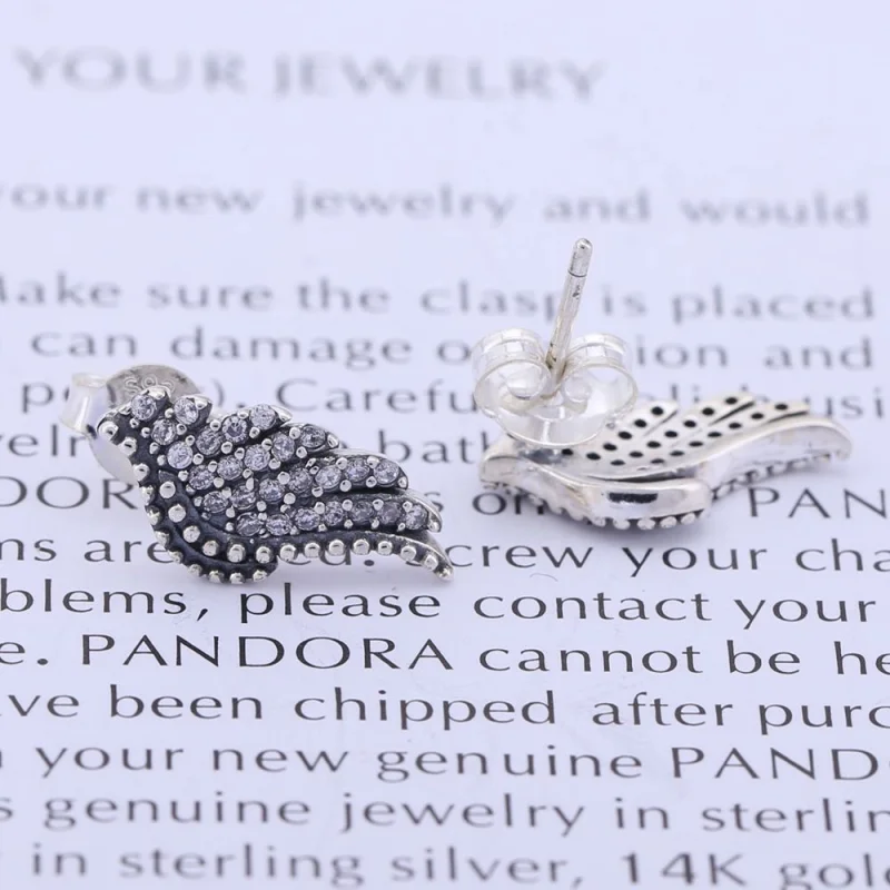 (image for) PANDORA Majestic Feathers Stud Earrings - 290581CZ - View 2